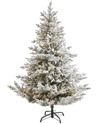 Nearly Natural 6ft Flocked Fraser Fir Artificial Christmas Tree
