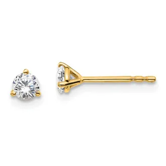 Diamond2Deal 14k Gold 1/3 ct Round Lab Grown Diamond Stud Earrings VS Clarity, D-E Color