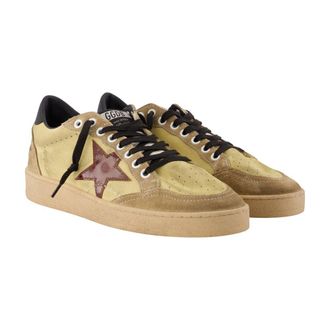 Golden Goose Womens Ball Star Sneakers - Golden Goose Deluxe Brand Leather Yellow Calfskin Shoes