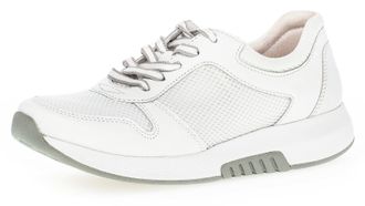 Gabor Keilsneaker GABOR ROLLINGSOFT, Damen, Gr. 35, weiss (wei&szlig;), Kalbsleder, Textil, unifarben, Schuhe Keilsneaker, mit Label an der Ferse, Freizeitschuh, 