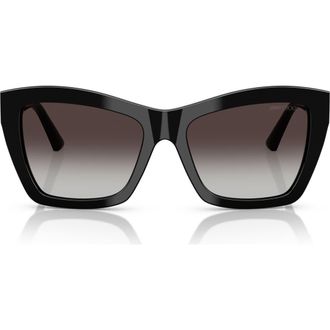 Jimmy Choo London 54mm Gradient Cat Eye Sunglasses in Black /Gradient Grey at Nordstrom