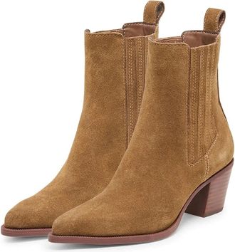 Dolce Vita Womens Dolce Vita Steffi Boots Chestnut Suede Pointed Toe Bootie ZAP1491