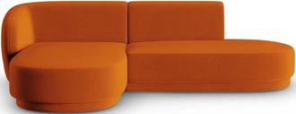 CXL by Christian Lacroix 4-Sitzer Designer Ecksofa Lionel mit Ottomane - Samtbezug Terracotta