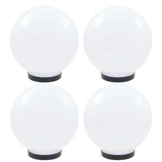 Berkfield Home LED Bowl Lamps 4 pcs Spherical 25 cm PMMA in White