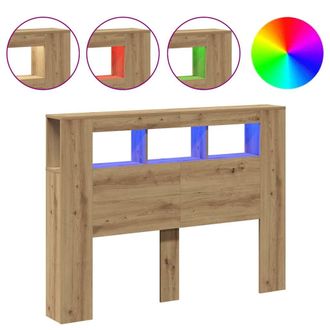 vidaXL Cabecero Led Madera Ingenier&iacute;a Roble Artisan 140x18,5x103,5 Cm Vidaxl
