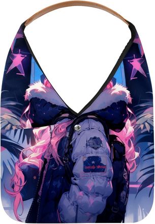 Generic Flamingo Girl Reusable Lightweight Grocery Bags - Foldable Into Compact Pouch, Washable & Sturdy, Multipurpose for Shopping and Travel