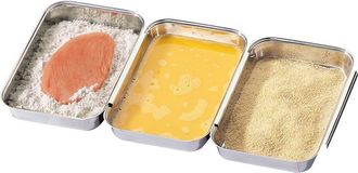 K&uuml;chenprofi 3 Piece No Mess Breading Pan Set, Stainless Steel in Silver at Nordstrom