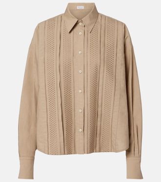 Brunello Cucinelli Camicia in misto cotone sangallo