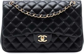 Chanel 2011 Jumbo Classic Lambskin Double Flap shoulder bag - Nero