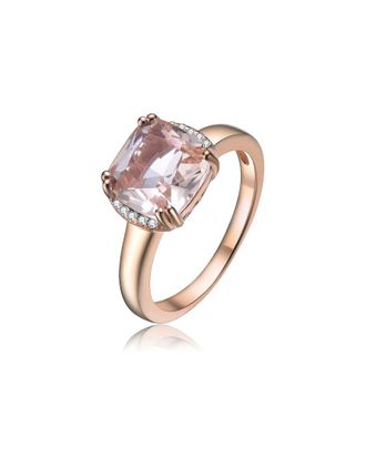 Genevive 18K Rose Gold Vermeil Cz Halo Ring