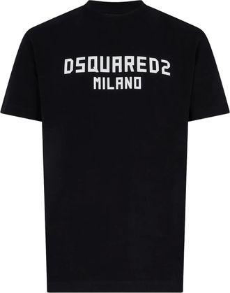 Dsquared2 T-shirt met logoprint - Zwart