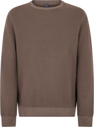 Fedeli Crewneck Trui - Heren - Ronde hals truien - Bruin - 3XL - Wol - Truien & Vesten