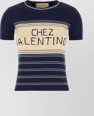 Valentino Garavani short sleeve cotton sweater