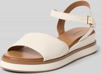 Inuovo Sandalen aus echtem Leder mit Keilabsatz in Offwhite, Gr&ouml;&szlig;e 36