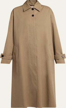 The Row Lolana Single-Breasted Long Trench Coat