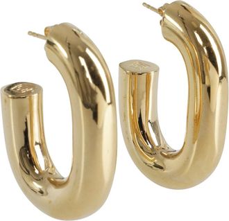 Paco Rabanne Accessoires, Dames, Geel, ONE Size, XL Link Hoop Oorbellen