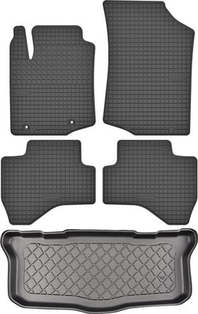OEM Juego De Alfombrillas De Goma Para Coche Y Alfombrilla Para Maletero Para Citro&euml;n C1 Ii Hatchback (de Julio De 2014 A 2021)