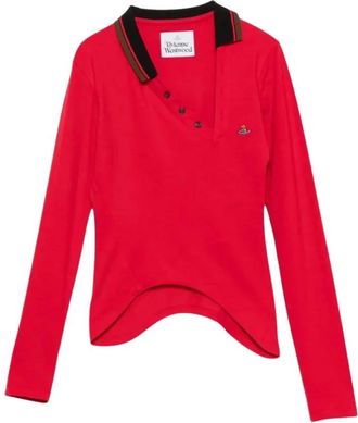 Vivienne Westwood Glory Polo - Dames - Longsleeves - Rood - S - Katoen - Tops