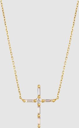 Little Ones Paris Collier Cross Or Jaune Diamants