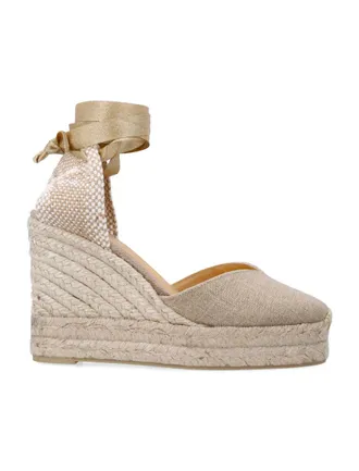 Castaner Gold Woven Wedges