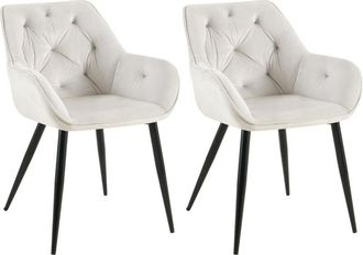 Clp Clp - Set De 2 Sillas Para Sal&oacute;n Cassis En Terciopelo Gris Claro Terciopelo