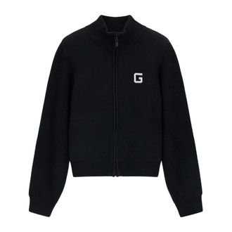 Guess Maglione Lily LS con zip e lavorazione jacquard - - Knitwear - Donna - Nero - M