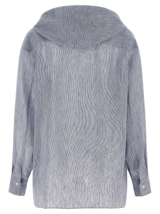 Brunello Cucinelli Linen-Silk Blend Hoodie - Blue