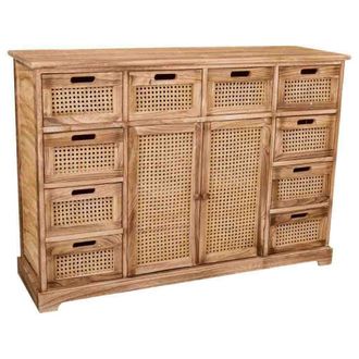 Wanderlust Deco Aparador de madera y rejilla