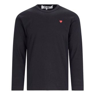Comme Des Gar&ccedil;ons SS25 Mini Heart Long Sleeve T-Shirt Black AX-T308-051-1