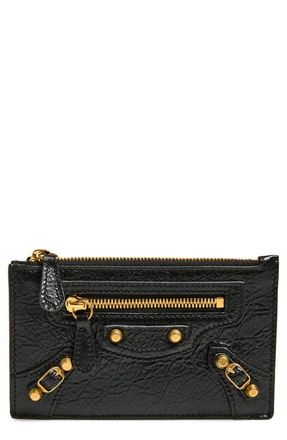 Balenciaga Le City Leather Card Case in 1000 Black at Nordstrom