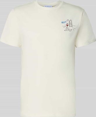 Manuel Ritz T-Shirt mit Motiv-Print und Rundhalsausschnitt in Offwhite, Gr&ouml;&szlig;e XXL