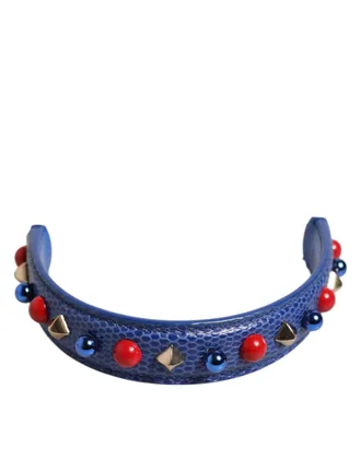 Dolce & Gabbana Embellished Leather Bag Strap - Blue