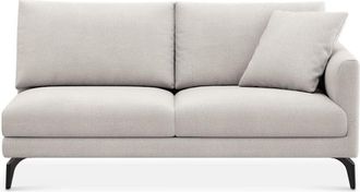 Castlery Lena Right Arm 2 Seater Sofa Customized, (Performance Fleece) Cream (Matte Black Legs), Spill Resistant, Removable Covers for Sofas by Castlery
