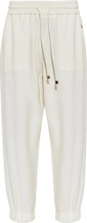 Fabiana Filippi Broek met elastische enkelbanden - Dames - Sweatpants - Wit - S - Wol - Broeken