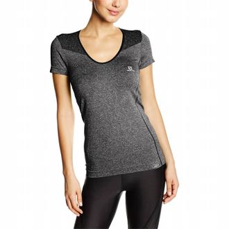 Salomon Womens Elevate Short Sleeve Seamless Tee In Black
