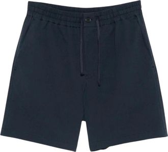 Maison Kitsun&eacute; Shorts met elastische tailleband - Heren - Korte broeken - Blauw - Maat: XL Katoen