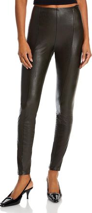 Lyss&eacute; Textured Faux Leather Leggings Green Size XS