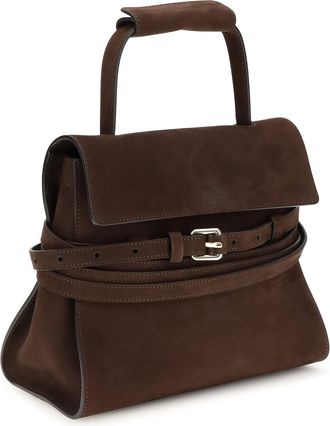 Moschino Womens Handbag Nabuk Cioccolato Shoulder Bags