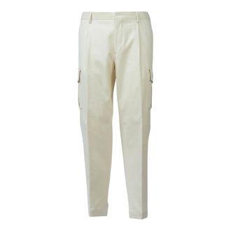 Luigi Bianchi Mantova Broeken, Heren, Wit, L, Wol, Wool Cargo Broeken