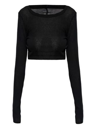 Rick Owens long-sleeve crop top - Black