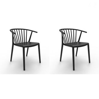 Resol Set 2 Sillas Interior, Exterior Negro Woody Resol