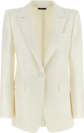 Tom Ford Radzmir Single-Breasted Blazer - Dames - Blazers - Wit - 2XS - Katoen - Jassen