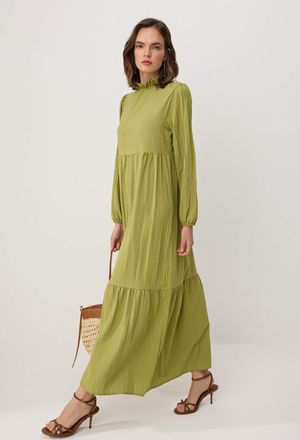 Trendyol Modest Dames Kaki Effen Maxi Lang Casual A-lijn Modest Jurken
