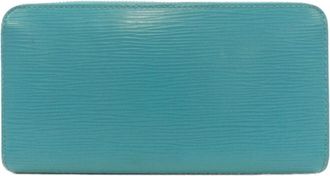 Louis Vuitton Blue Leather Long Wallet (Bi-Fold) (Pre-Owned)