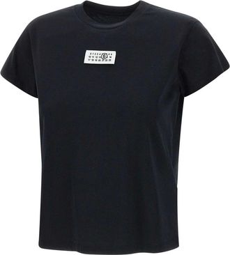 Maison Margiela Tops, Dames, Zwart, XS, Katoen, Numeric Cotton Jersey T-shirt