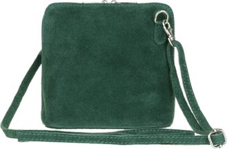 Girly HandBags Womens Genuine Suede Cross Body Shoulder Bag (Dark Green)