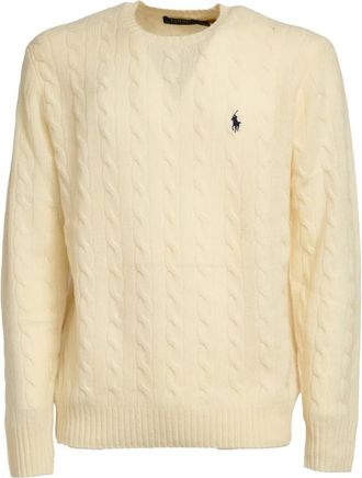 Polo Ralph Lauren Truien & Vesten, Heren, Wit, L, Rondgebreide trui