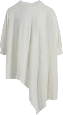 Yohji Yamamoto Asymmetrisch T-shirt met ronde hals - Wit