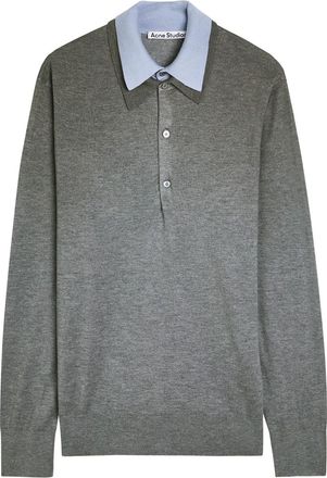 Acne Studios Layered-effect Silk-blend Jumper - Light Grey - M (UK12 / M)