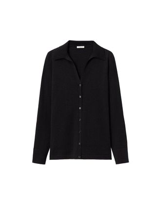 Lafayette 148 New York Plus Button Front Polo Silk-Blend Cardigan